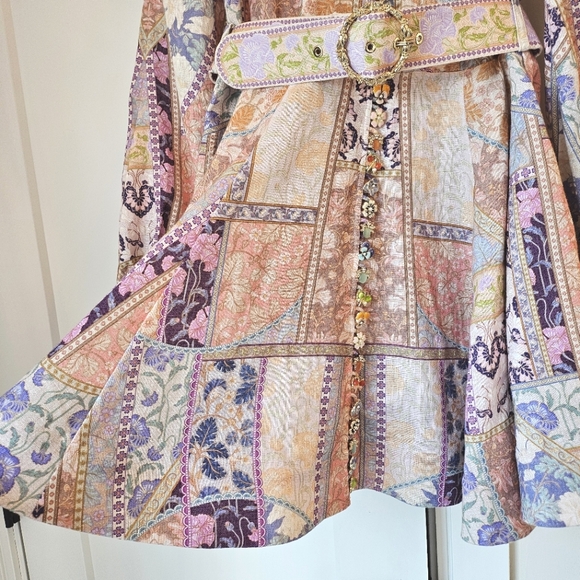 Zimmermann Pastel Patchwork Long Sleeve Dress - Picture 4 of 13